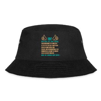 18. Geburtstag 18 Jahre - Wie Geil ist das denn - Bucket Hat - Schwarz - Vorne - Lela (165cm)