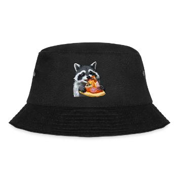 Pizza-liebender Waschbär - Bucket Hat - Schwarz - Vorne - Lela (165cm)