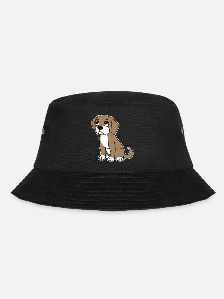 cute dog in cartoon style - Bucket Hat - black