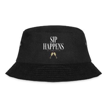 und Prosecco - Sip Happens - Bucket Hat - Schwarz - Vorne - Lela (165cm)