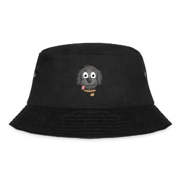 Cheerful illustration of a dog's head. - Bucket Hat - black - Front - Lela (165cm)