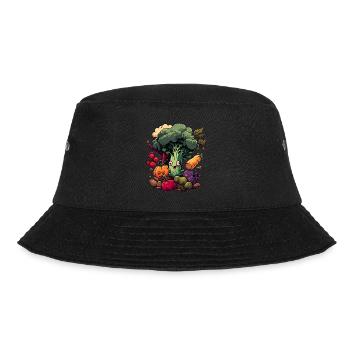 Ich liebe Gemüse - Bucket Hat - Schwarz - Vorne - Lela (165cm)