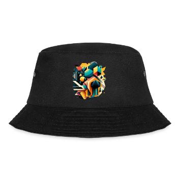 Abstrakte Geometrie - Bucket Hat - Schwarz - Vorne - Lela (165cm)