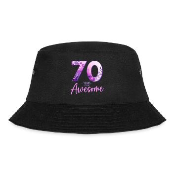 70 Jahre 70 Geburtstag Geschenk Frau - Bucket Hat - Schwarz - Vorne - Lela (165cm)