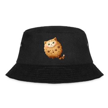 Sweet cookie cat with chocolate chips and nuts - Bucket Hat - black - Front - Lela (165cm)