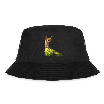 Chihuahua mit Ananas - Bucket Hat - Schwarz - Vorne - Lela (165cm)