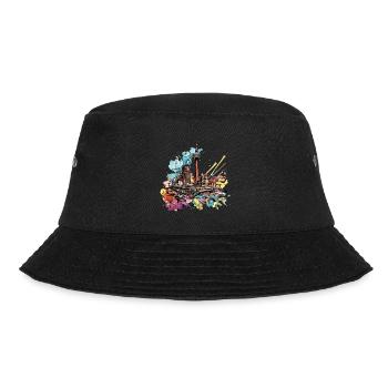 Berlin Germany City Skyline Splash Cartoon - Bucket Hat - black - Front - Lela (165cm)