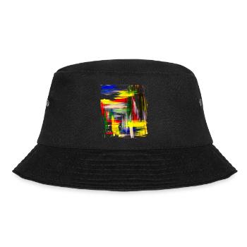 "In line" Acryl Paint 69 by Marco Eckenbrecht - Bucket Hat - Schwarz - Vorne - Lela (165cm)