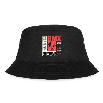 BMX Fahrrad Biker Stunt Trick Freestyle Vintage - Bucket Hat - Schwarz - Vorne - Lela (165cm)