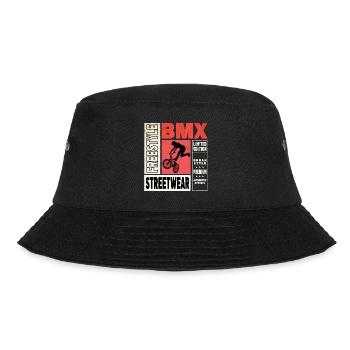 BMX Fahrrad Biker Stunt Trick Freestyle Vintage - Bucket Hat - Schwarz - Vorne - Lela (165cm)