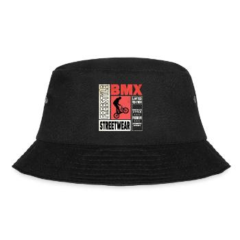 BMX Fahrrad Biker Stunt Trick Freestyle Vintage - Bucket Hat - Schwarz - Vorne - Lela (165cm)