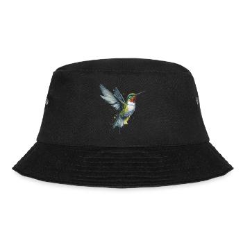 Anmutiger Kolibri in Aquarell - Bucket Hat - Schwarz - Vorne - Lela (165cm)