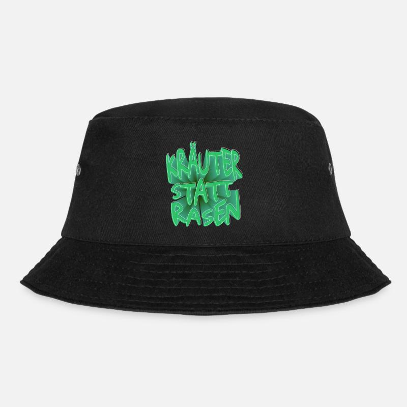 Kräuter statt Rasen - Bucket Hat - Schwarz