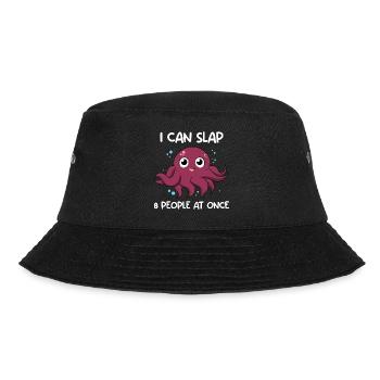 Lustiger Meeres Oktopus Fischer - Bucket Hat - Schwarz - Vorne - Lela (165cm)