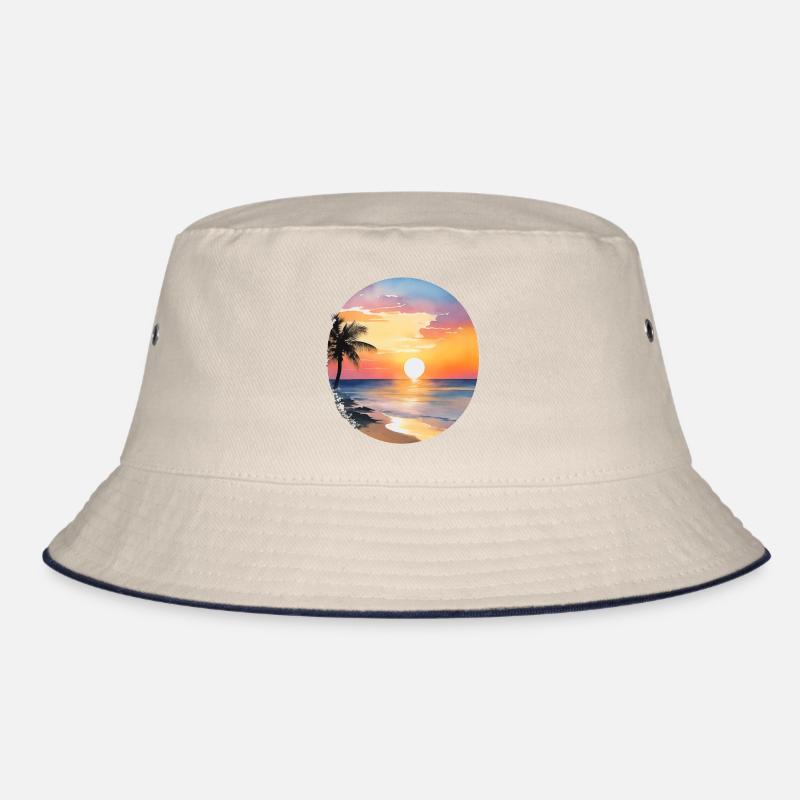 Sunset on the beach Bucket Hat