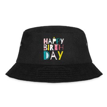 Geburtstag - Bucket Hat - Schwarz - Vorne - Lela (165cm)