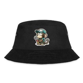 Zerrender Primat - Bucket Hat - Schwarz - Vorne - Lela (165cm)