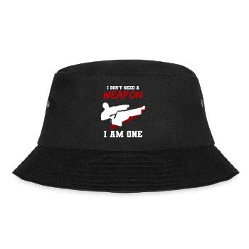 I Don't Need A Weapon Taekwondo - Bucket Hat - Schwarz - Vorne - Lela (165cm)