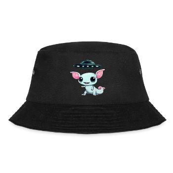 Alien UFO Abduction - Axolotl Edition - Bucket Hat - black - Front - Lela (165cm)