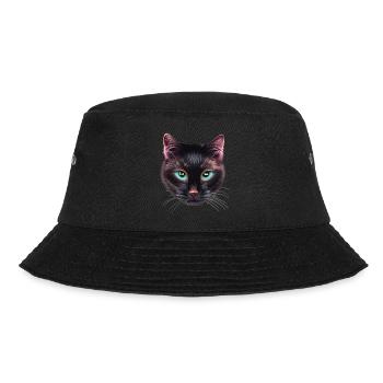 Black Cat not happy with blue eyes - Bucket Hat - black - Front - Lela (165cm)