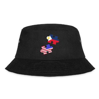 Fil-Am Puzzle Design für stolze Pinoys - Bucket Hat - Schwarz - Vorne