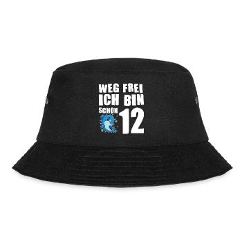 12. Geburtstag Delfin 12 Jahre alt Geschenk - Bucket Hat - Schwarz - Vorne - Lela (165cm)