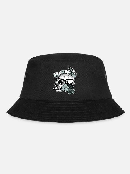 Floral Skull - Bucket Hat - Schwarz