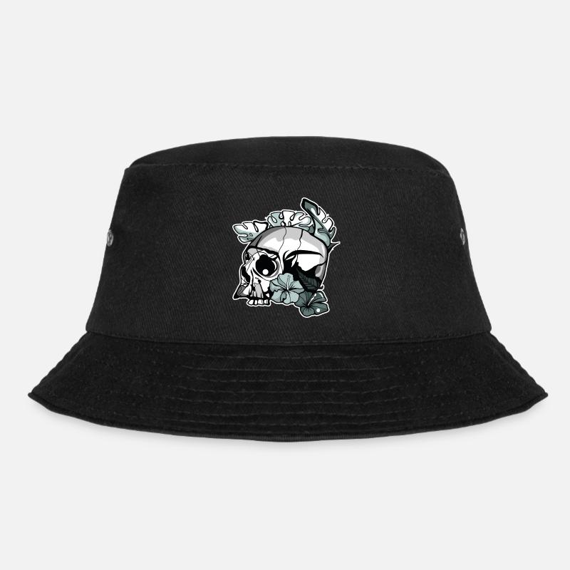 Floral Skull - Bucket Hat - Schwarz