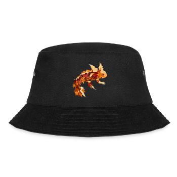Herbstzauber mit Axolotl: Farbenfrohes Laub und Bl - Bucket Hat - Schwarz - Vorne - Lela (165cm)