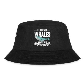 Wale beobachten | Wal Meerestier Meer Geschenke - Bucket Hat - Schwarz - Vorne - Lela (165cm)