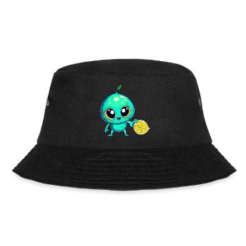 Alien Fruchtzauber: Süße Limone aus dem All - Bucket Hat - Schwarz - Vorne - Lela (165cm)