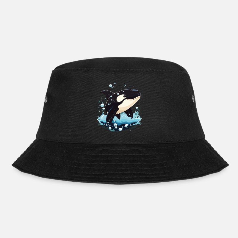 Süßes Orca Meer Delfin Design - Bucket Hat - Schwarz