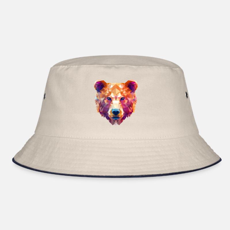 Polygon Bear Colorful Bucket Hat