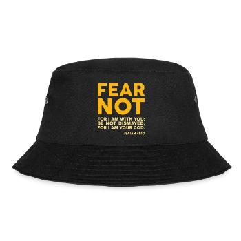 Fürchte dich nicht, denn ich bin bei dir (dunkel) - Bucket Hat - Schwarz - Vorne - Lela (165cm)