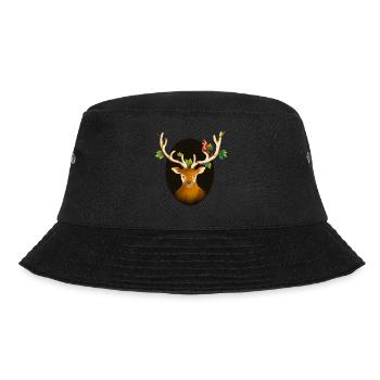 Cute deer with a bird - Bucket Hat - black - Front - Lela (165cm)