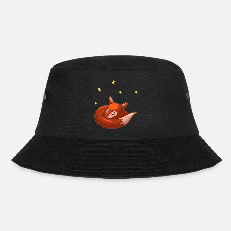 Schlafender Fuchs unter den Sternen - Bucket Hat - Schwarz