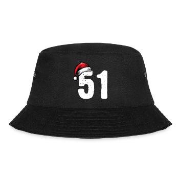 51 Zahl Weihnachten - Bucket Hat - Schwarz - Vorne - Lela (165cm)