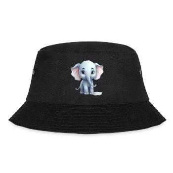 Cute Elephant Baby - Bucket Hat - Schwarz - Vorne - Lela (165cm)