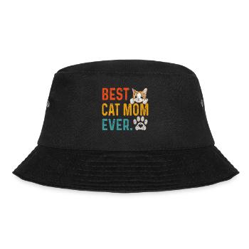 Jahrgang Beste Katzenmutter aller Zeiten, Katzenmutter Geschenk - Bucket Hat - Schwarz - Vorne - Lela (165cm)