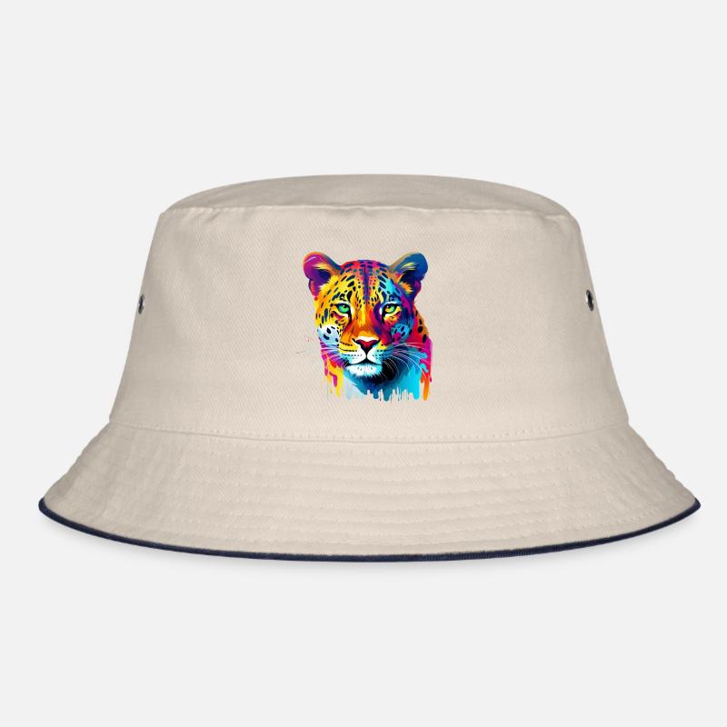 Bunter Leopard Farbspritzer Farbkleckse Bucket Hat