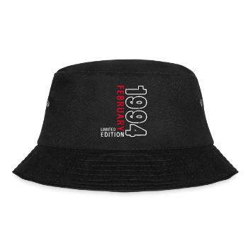 30. Geburtstag Februar Jahrgang 1994 Vintage - Bucket Hat - Schwarz - Vorne - Lela (165cm)