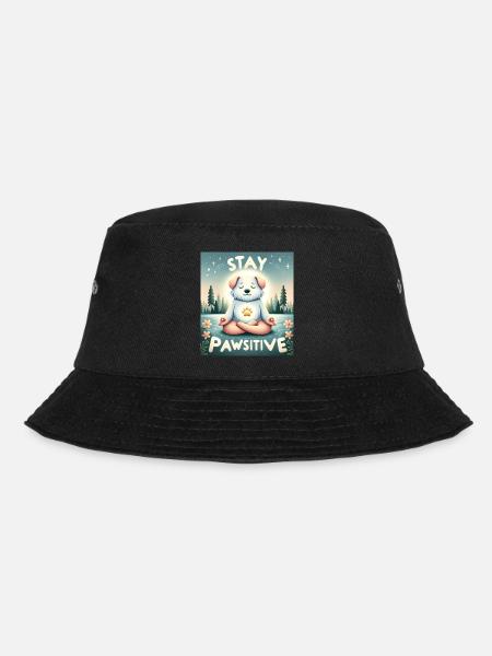 stay pawsitive dog - Bucket Hat - Schwarz