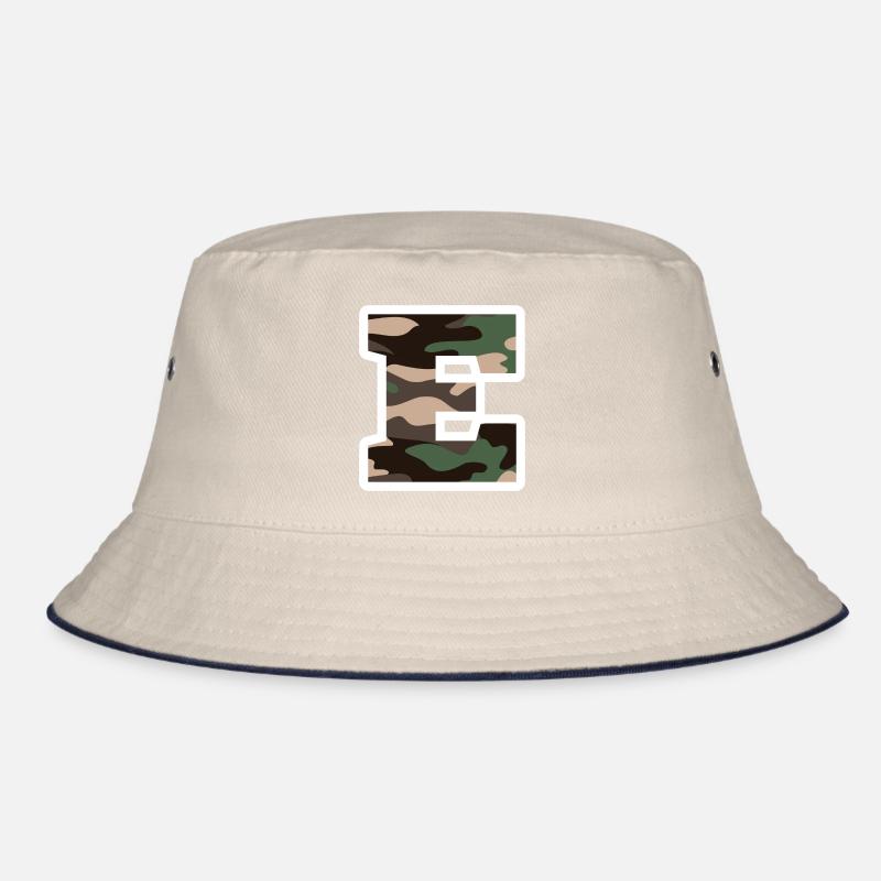 Buchstabe E Militärische Tarnung - Geschenkidee Bucket Hat