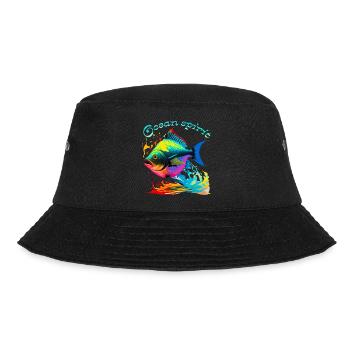 Ocean Spirit. Colorful Fish - Bucket Hat - black - Front - Lela (165cm)