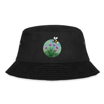 Bee and Flowers - Bucket Hat - black - Front - Lela (165cm)
