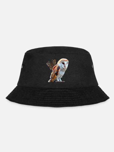 Schleiereule - Bucket Hat - Schwarz