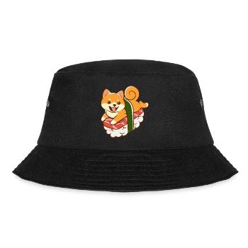 Shiba Inu Hund Sushi Japan Akita I Geschenk - Bucket Hat - Schwarz - Vorne - Lela (165cm)