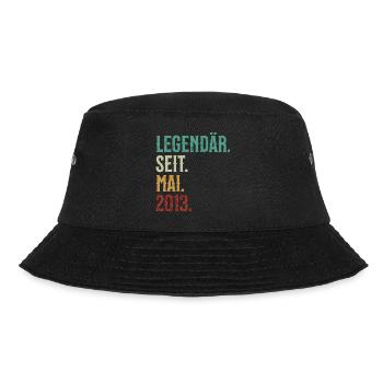 Legendär. Seit. Mai. 2013. Retro Birthday - Bucket Hat - Schwarz - Vorne - Lela (165cm)