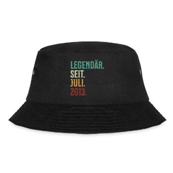 Legendär. Seit. Juli. 2013. Retro Birthday - Bucket Hat - Schwarz - Vorne - Lela (165cm)