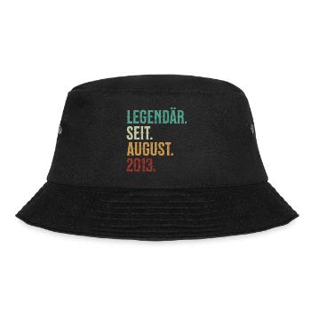 Legendär. Seit. August. 2013. Retro Birthday - Bucket Hat - Schwarz - Vorne - Lela (165cm)